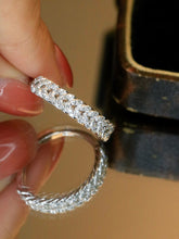 Load image into Gallery viewer, LUOWEND 18K White Gold Natural Diamond Ring for Women

