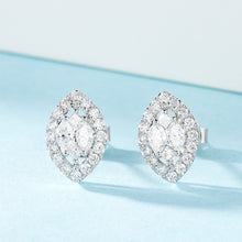 Load image into Gallery viewer, LUOWEND 18K White Gold Real Natural Diamond Stud Earrings for Women
