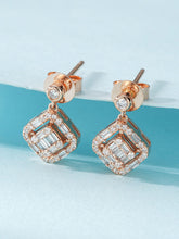 Load image into Gallery viewer, LUOWEND 18K White or Rose Gold Real Natural Diamond Drop Earrings for Women
