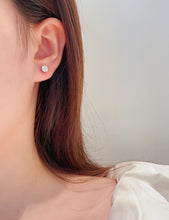 Load image into Gallery viewer, LUOWEND 18K White Gold Real Natural Diamond Stud Earrings for Women
