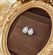 Load image into Gallery viewer, LUOWEND 18K White or Rose Gold Real Natural Diamond Stud Earrings for Women
