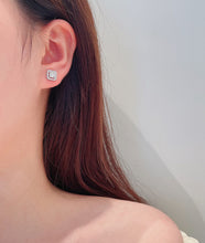 Load image into Gallery viewer, LUOWEND 18K White or Rose Gold Real Natural Diamond Stud Earrings for Women
