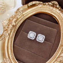 Load image into Gallery viewer, LUOWEND 18K White or Rose Gold Real Natural Diamond Stud Earrings for Women
