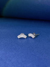 Load image into Gallery viewer, LUOWEND 18K White Gold Real Natural Diamond Stud Earrings for Women
