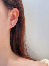 Load image into Gallery viewer, LUOWEND 18K White Gold Real Natural Diamond Stud Earrings for Women
