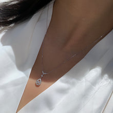 Load image into Gallery viewer, LUOWEND 18K White Gold Natural Diamond Necklace for Women
