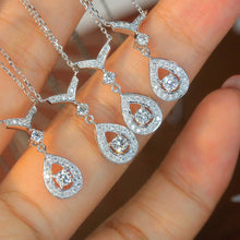 Load image into Gallery viewer, LUOWEND 18K White Gold Natural Diamond Necklace for Women
