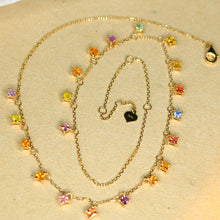 Load image into Gallery viewer, LUOWEND 18K Yellow Gold Real Natural Aquamarine Gemstone Necklace for Women
