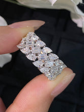 Load image into Gallery viewer, LUOWEND 18K White Gold Real Natural Diamond Ring for Women
