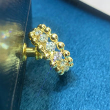 Load image into Gallery viewer, LUOWEND 18K Yellow Gold Real Natural Diamond Ring for Women
