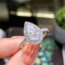 Load image into Gallery viewer, LUOWEND 18K White Gold Real Natural Diamond Ring for Women
