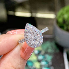 Load image into Gallery viewer, LUOWEND 18K White Gold Real Natural Diamond Ring for Women
