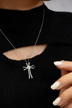 Load image into Gallery viewer, LUOWEND 18K White Gold Real Natural Diamond and Onyx Pendant Necklace for Women
