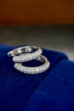 Load image into Gallery viewer, LUOWEND 18K White Gold Real Natural Diamond Hoop Earrings for Women
