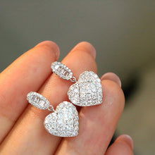 Load image into Gallery viewer, LUOWEND 18K White Gold Real Natural Diamond Stud Earrings for Women
