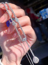 Load image into Gallery viewer, LUOWEND 18K White Gold Natural Diamond Necklace for Women
