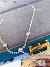 Load image into Gallery viewer, LUOWEND 18K White Gold Natural Diamond Necklace for Women
