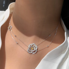 Load image into Gallery viewer, LUOWEND 18K White Gold Real Natural Diamond Necklace for Women
