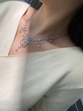 Load image into Gallery viewer, LUOWEND 18K White Gold Natural Diamond Necklace for Women
