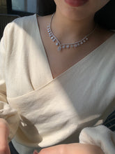 Load image into Gallery viewer, LUOWEND 18k White Gold Natural Diamond Necklace for Women
