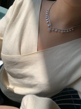 Load image into Gallery viewer, LUOWEND 18k White Gold Natural Diamond Necklace for Women
