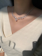 Load image into Gallery viewer, LUOWEND 18k White Gold Natural Diamond Necklace for Women
