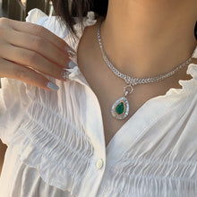 Load image into Gallery viewer, LUOWEND 18K White Gold Natural Diamond Necklace for Women
