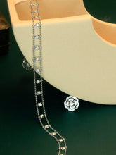 Load image into Gallery viewer, LUOWEND 18K White Gold Natural Diamond Necklace for Women
