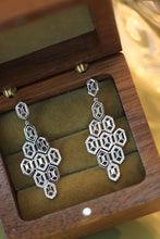Load image into Gallery viewer, LUOWEND 18K White Gold Natural Diamond Earrings for Women
