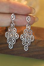 Load image into Gallery viewer, LUOWEND 18K White Gold Natural Diamond Earrings for Women
