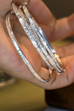 Load image into Gallery viewer, LUOWEND 18K White Gold Natural Diamond Bangle for Women
