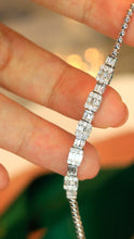 Load image into Gallery viewer, LUOWEND 18K White Gold Real Natural Diamond Bracelet for Women
