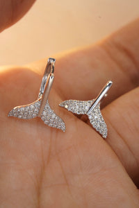 LUOWEND 18K White Gold Real Natural Diamond Hoop Earrings for Women