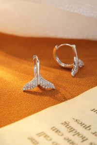 LUOWEND 18K White Gold Real Natural Diamond Hoop Earrings for Women