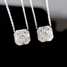 Load image into Gallery viewer, LUOWEND 18K White Gold Real Natural Diamond Pendant Necklace for Women
