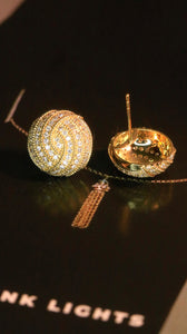LUOWEND 18K Yellow Gold Real Natural Diamond Stud Earrings for Women