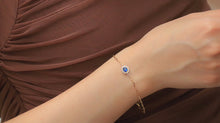 Load image into Gallery viewer, LUOWEND 18K Yellow Gold Real Natural Sapphire and Diamond Gemstone Bracelet for Women
