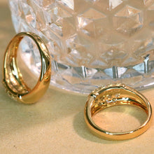 Load image into Gallery viewer, LUOWEND 18K Yellow Gold Natural Diamond Ring for Women
