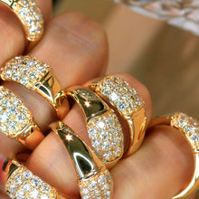 Load image into Gallery viewer, LUOWEND 18K Yellow Gold Natural Diamond Ring for Women
