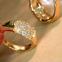 Load image into Gallery viewer, LUOWEND 18K Yellow Gold Natural Diamond Ring for Women
