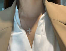 Load image into Gallery viewer, LUOWEND 18K White Gold Natural Diamond Necklace for Women
