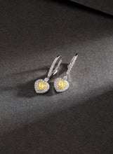Load image into Gallery viewer, LUOWEND 18K White Gold Real Natural Yellow Diamond Drop Earrings for Women
