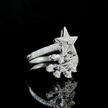 Load image into Gallery viewer, LUOWEND 18K White Gold Real Natural Diamond Ring for Women
