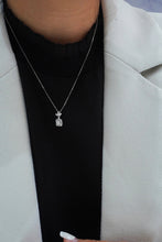 Load image into Gallery viewer, LUOWEND 18K White Gold Real Natural Diamond Pendant Necklace for Women
