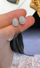 Load image into Gallery viewer, LUOWEND 18K White Gold Real Natural Diamond Stud Earrings for Women
