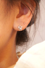 Load image into Gallery viewer, LUOWEND 18K White Gold Real Natural Diamond Stud Earrings for Women
