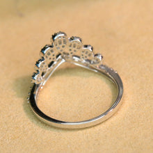Load image into Gallery viewer, LUOWEND 18K White Gold Real Natural Diamond Ring for Women
