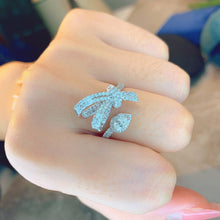 Load image into Gallery viewer, LUOWEND 18K White Gold Natural Diamond Ring for Women
