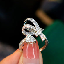 Load image into Gallery viewer, LUOWEND 18K White Gold Natural Diamond Ring for Women
