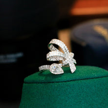 Load image into Gallery viewer, LUOWEND 18K White Gold Natural Diamond Ring for Women
